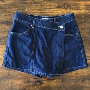 Zara Dark Denim Blue Skort XS Skirt Shorts Casual Street Style